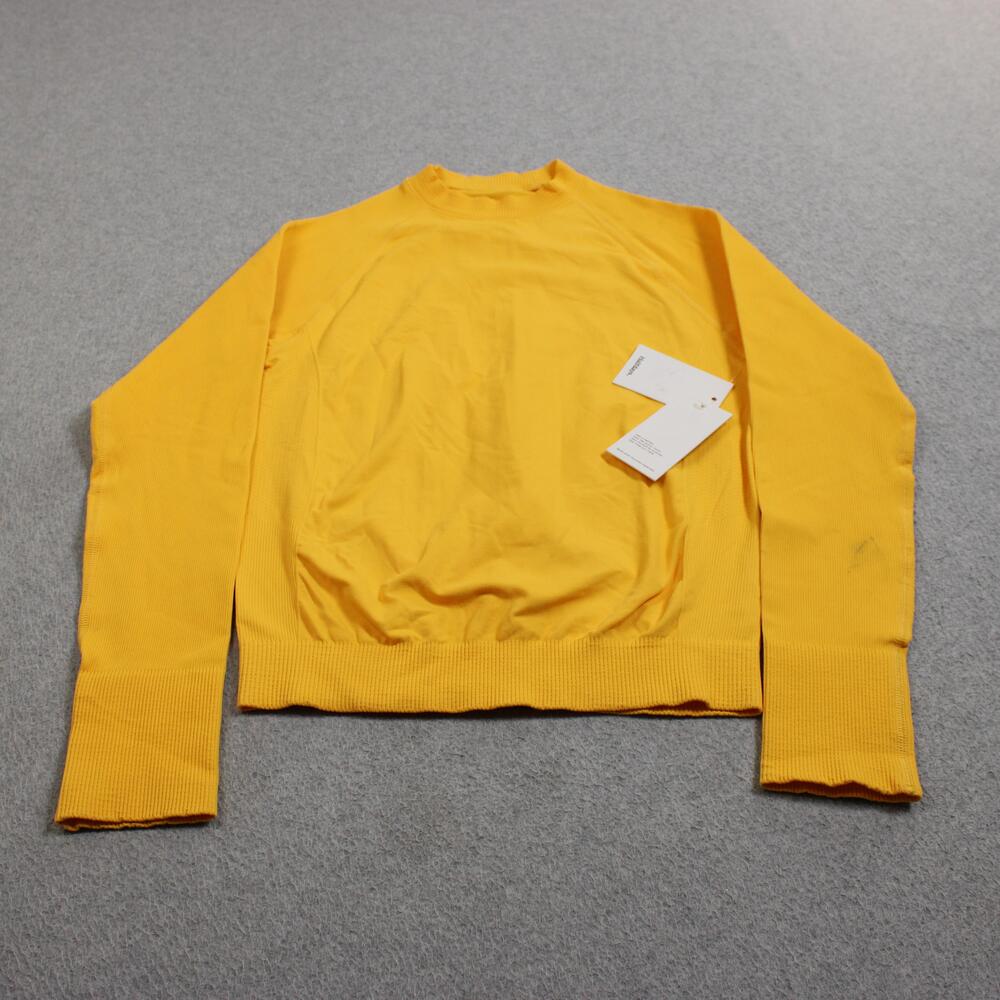 Halfdays Jonhson Top Shirt Women Large Yellow Long Sleeve Base Layer Hiking READ